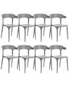 Set of 8 Dining Chairs Dark Grey GUBBIO _862334