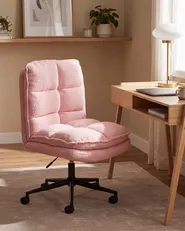 Sedia da ufficio ADDISON Bouclé Rosa_1077866