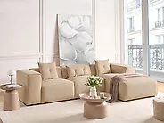 Corner Sofa DOLVA Corduroy Beige Left Hand_1184779