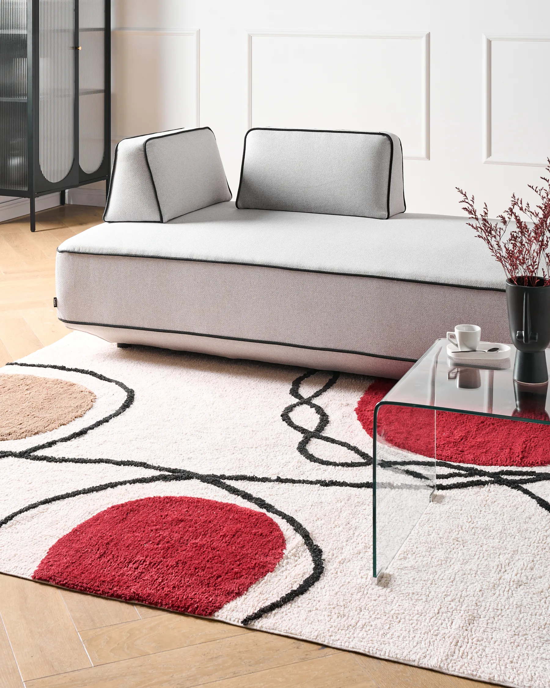 Tappeto BOLAT Beige 160 x 230 cm Cotone_1004867