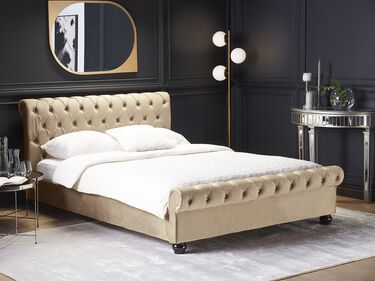 Velvet EU Super King Size Waterbed Beige AVALLON  