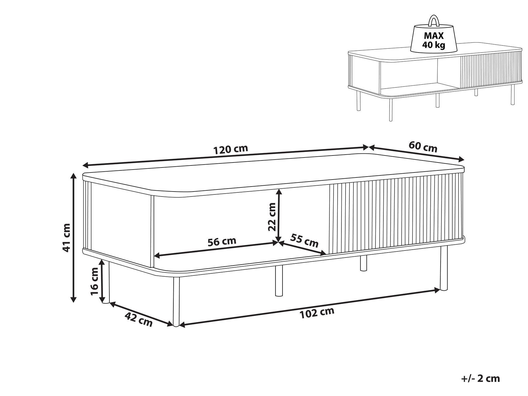Coffee Table Dark Wood with Black JOSE_832925
