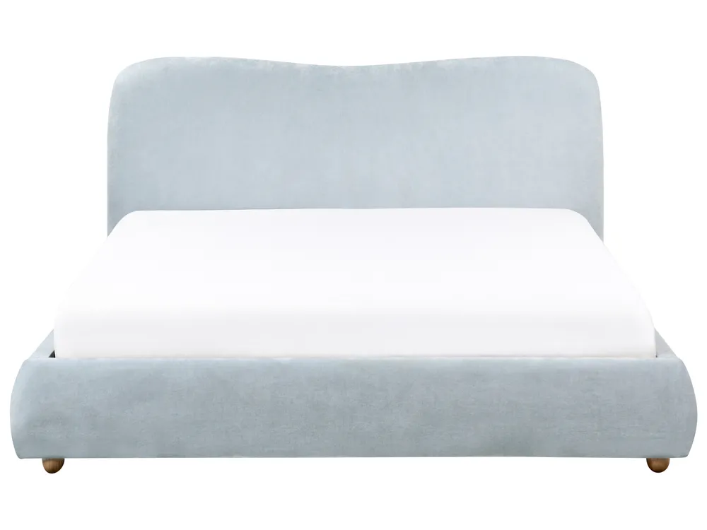 Ottoman Bed BLAGNAC Chenille Light Blue 160 x 200 cm (EU King Size)_971858