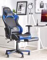 Chaise de gamer en cuir PU noir et bleu VICTORY _855748