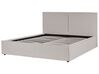 Fabric EU Super King Size Ottoman Bed Light Grey MOISSAC_873968