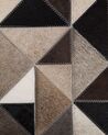 Okrúhly kožený koberec ⌀ 140 cm sivá/béžová KIRKLAR_742821