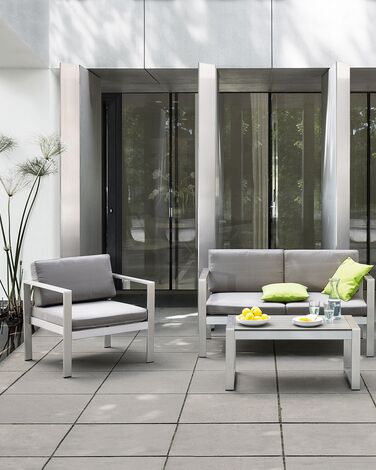 Aluminium Garden Armchair Light Grey SALERNO