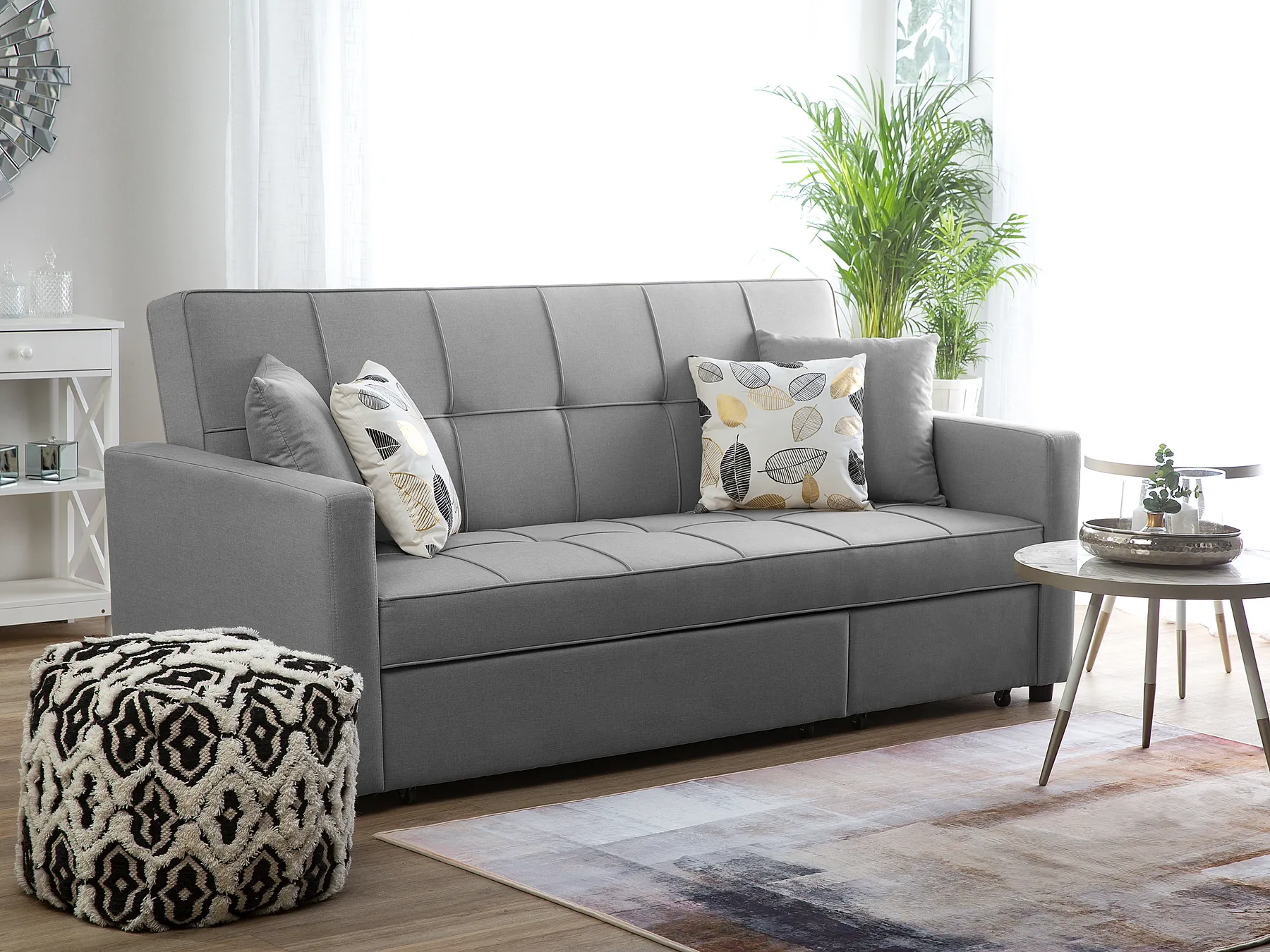 Divano letto 3 posti GLOMMA Tessuto Grigio chiaro_718042
