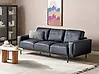Sofa 3 Seater SOVIK Faux Leather Black