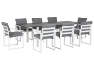 Garden Dining Set 8 Seater PANCOLE with Cushions Metal Grey_739296