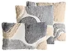 Set of 3 Decorative Cushions ALSTONIA 30 x 50 cm 45 x 45 cm Cotton Grey Abstract Pattern