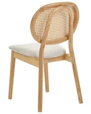 Conjunto de 2 cadeiras GAVIOTA Madeira Castanho claro/Creme_1090829