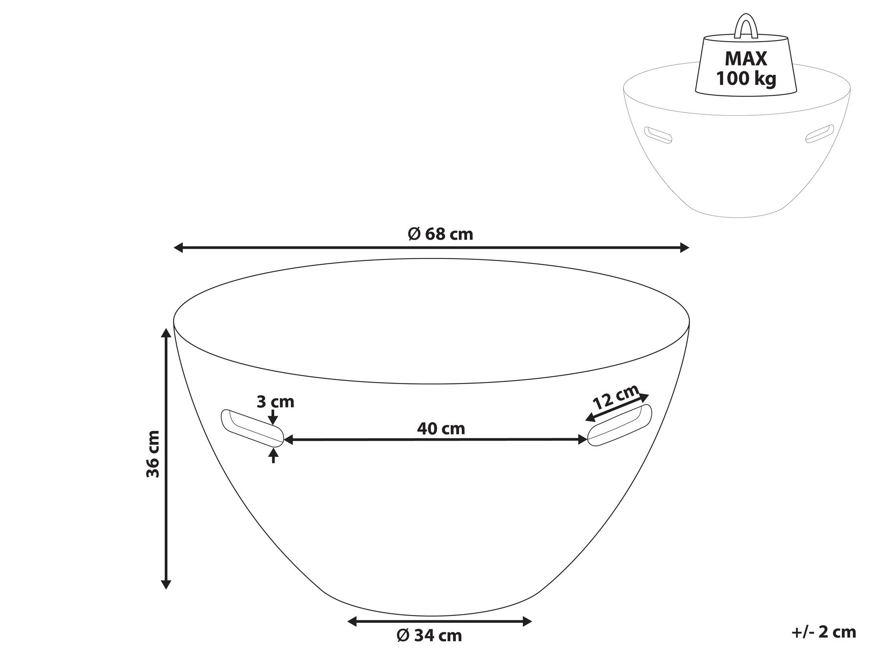 Tavolino da caffè VICARELLO 68 cm 68 cm Effetto travertino_1007438