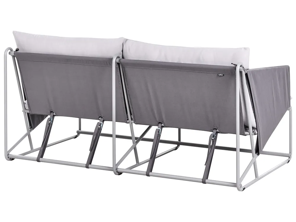 Sofa ogrodowa dla 2 osób PONTE Metal Szary_1013565