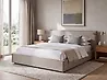 Bed Faux Linen LESTRE 160 x 200 cm (EU King Size) Taupe