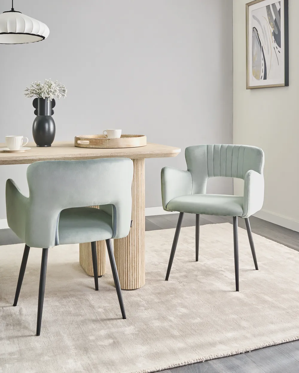 Lot De 2 Chaises Batavia Par Beliani - Tissu Beige, Style Moderne - Salon/Salle à Manger