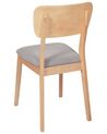  Set of 2 Wooden Dining Chairs Light Wood and Light Grey MINIER_926516