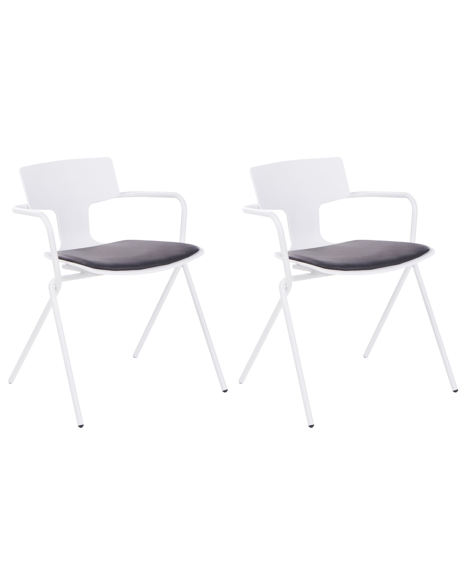 Set of 2 Dining Chairs White and Black MANSON_930105