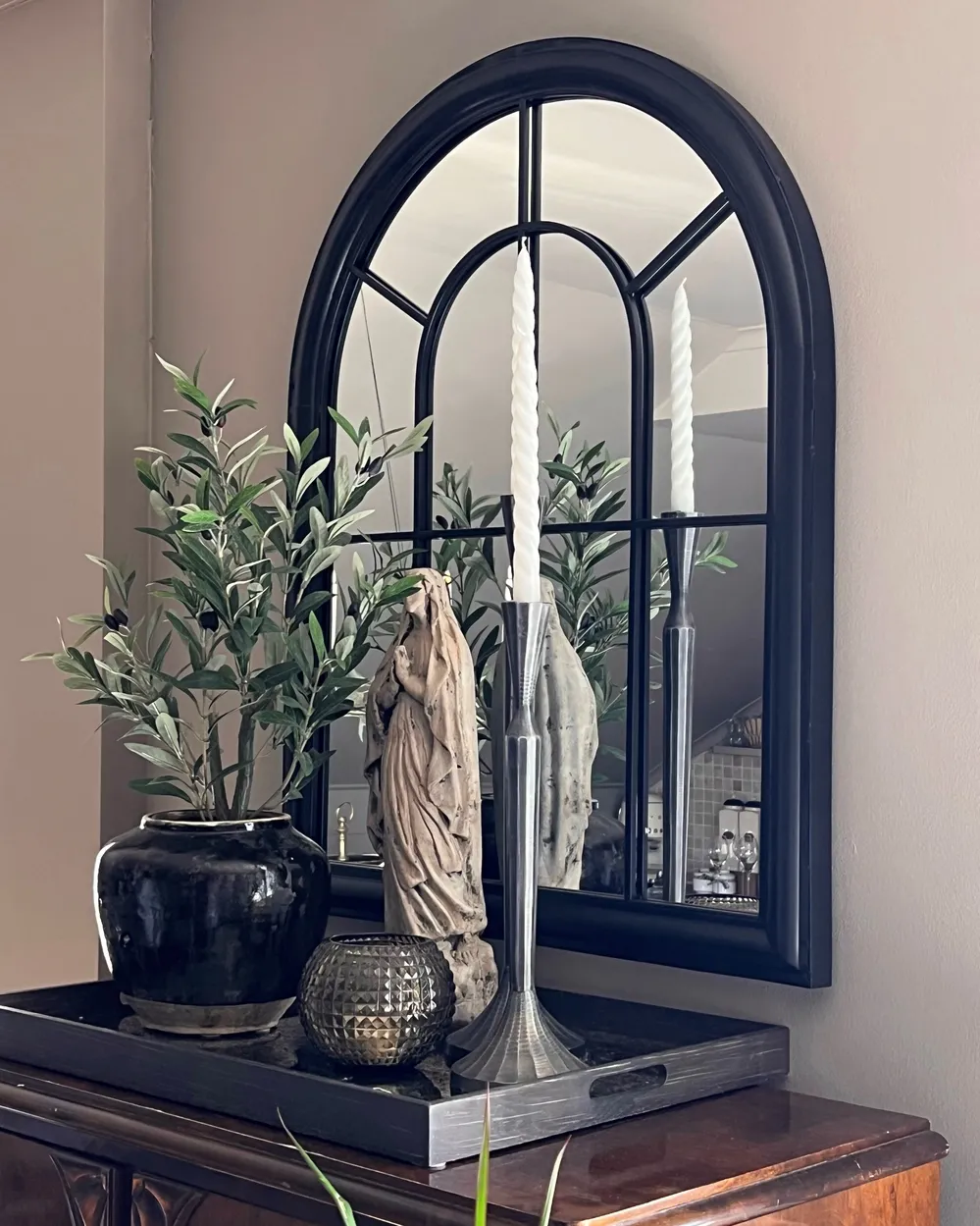Wall Mirror EMBRY 69 cm 89 cm Metal Black_892213