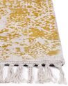 Teppich Viskose senfgelb / beige 140 x 200 cm orientalisches Muster Kurzflor BOYALI_836794