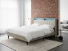Ágy LED világítással BEAULIEU Bézs 160 x 200 cm Ágyneműtartóval USB porttal