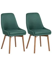 Set of 2 Dining Chairs MELFORT Dark Green_799989