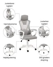 Kontorstol IGNIS Kunstlæder Lysegrå_1074213