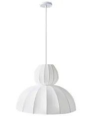 Pendant Lamp GOELETTE Faux Silk White_1008182