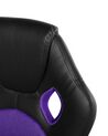 Silla de oficina reclinable de piel sintética negro/violeta FIGHTER_677327