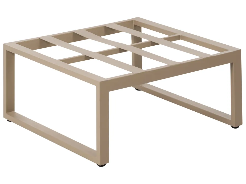 Set salotto da giardino con tavolo e pouf 2 posti NOCI Modulare Metallo Beige_1026733
