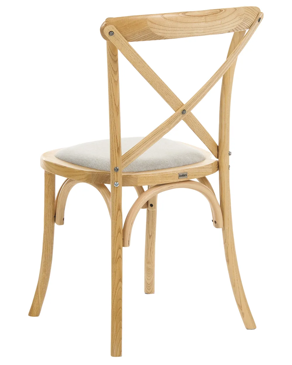 Set of 2 Chairs LYONS Wood Light Brown/ Beige_1090867