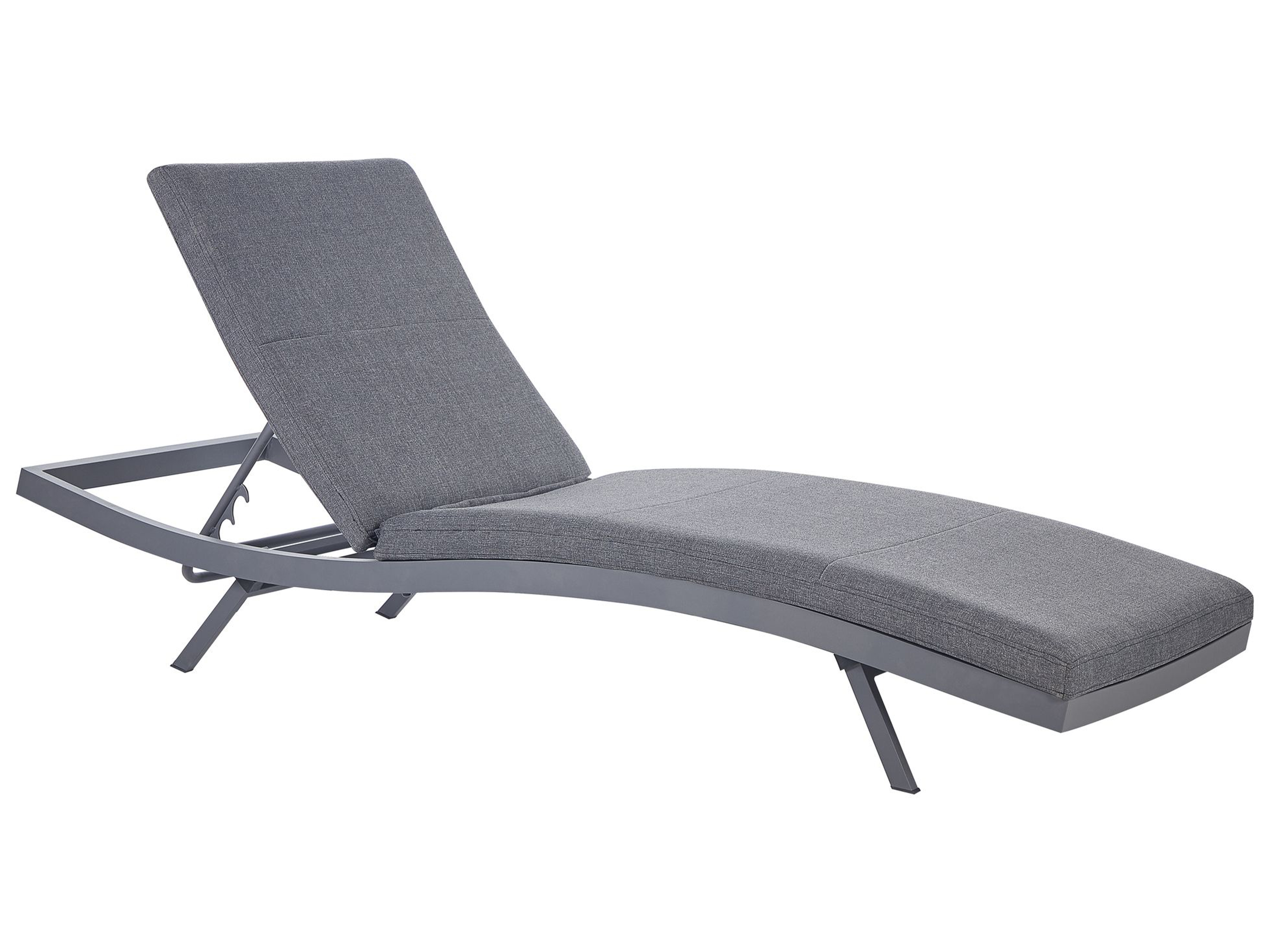 Fabric Reclining Sun Lounger Dark Grey AMELIA