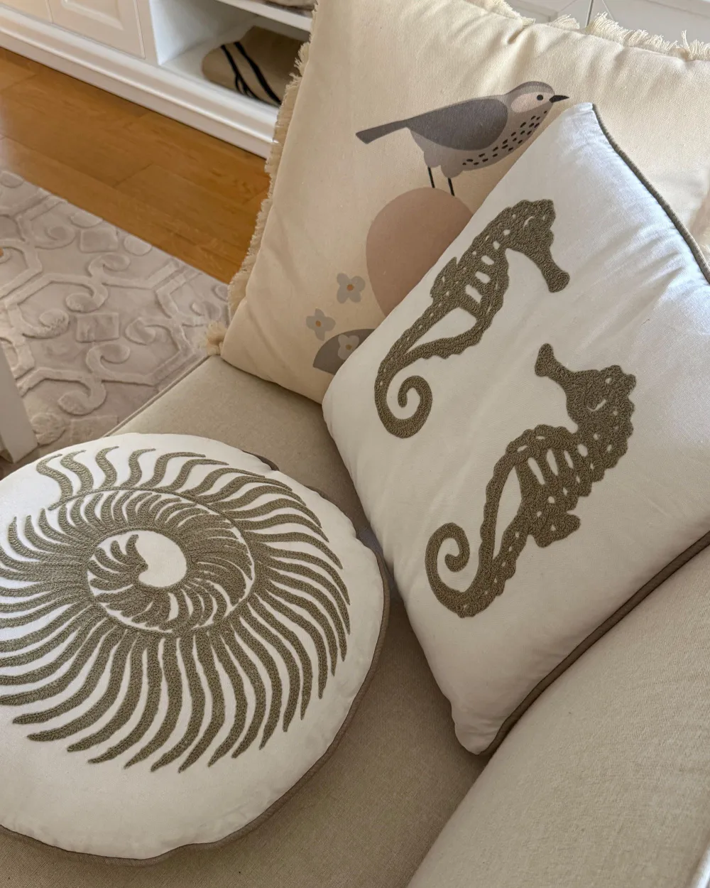 Set di 2 cuscini SINDORA 45 x 45 cm Cotone Bianco Trama animale_1183247