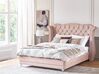 Łóżko welurowe 180 x 200 cm pastelowy róż AYETTE_905337