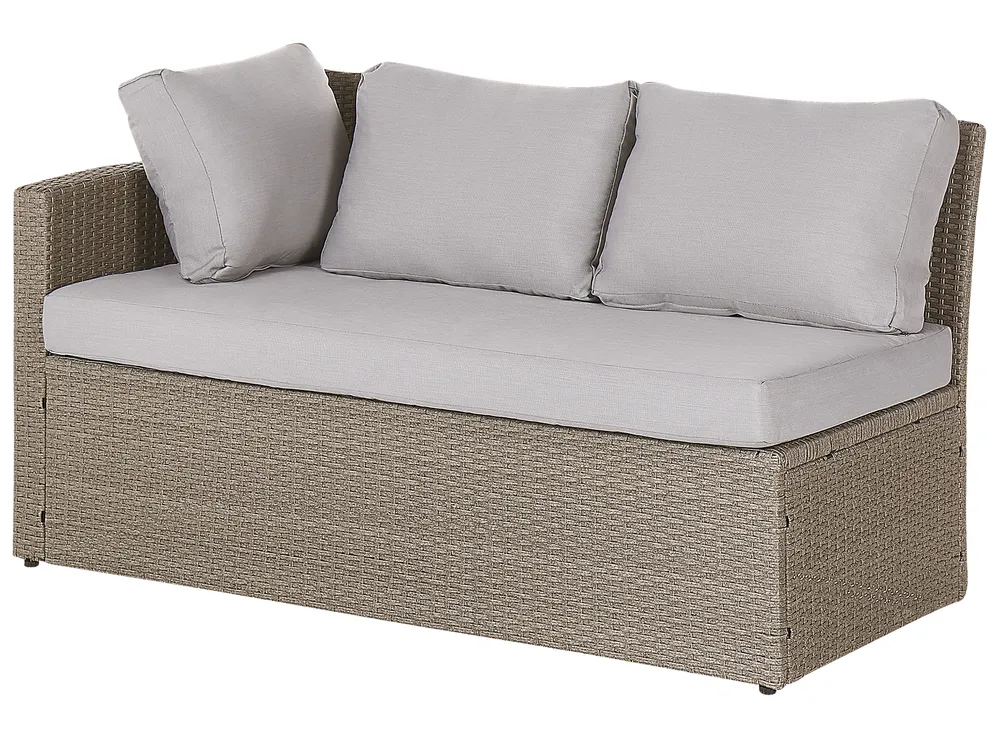 Set salotto da giardino con tavolo e pouf 5 posti BARDI con cuscini Rattan sintetico (PE) Tortora_820391