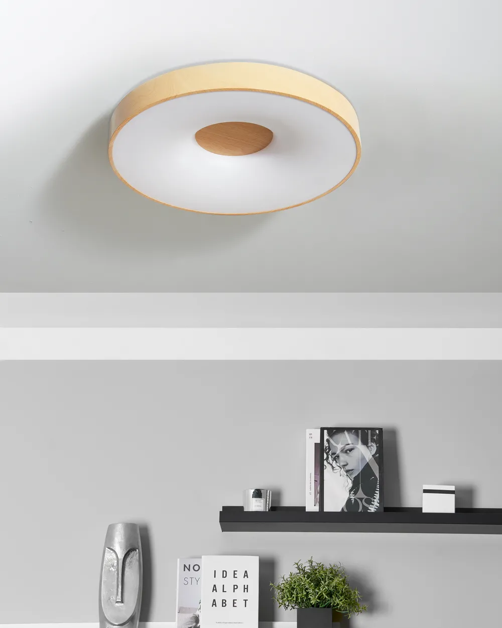 LED Ceiling Lamp BRAGOTO with Remote with Dimmer Metal Light Brown_919195