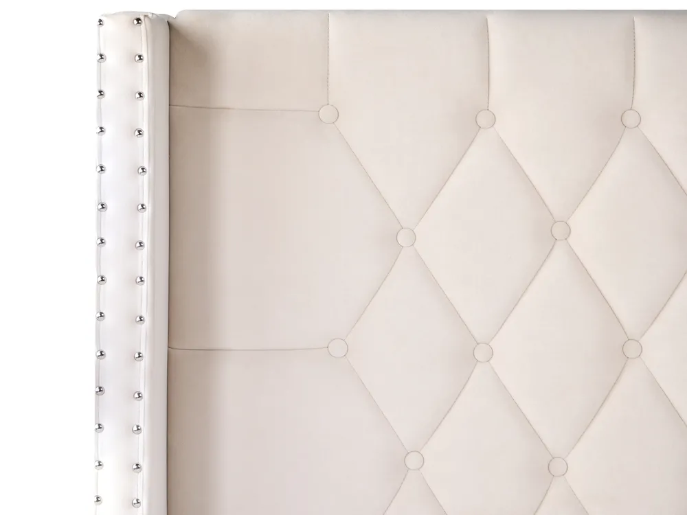 Bed Velvet LUBBON 160 x 200 cm (EU King Size) Off-White_882168