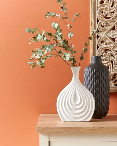 Stoneware Decorative Vase 25 cm White THAPSUS