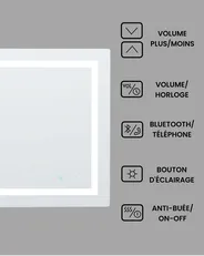 Miroir de salle de bain LED PRENOIS 80 cm 60 cm Argenté_940478