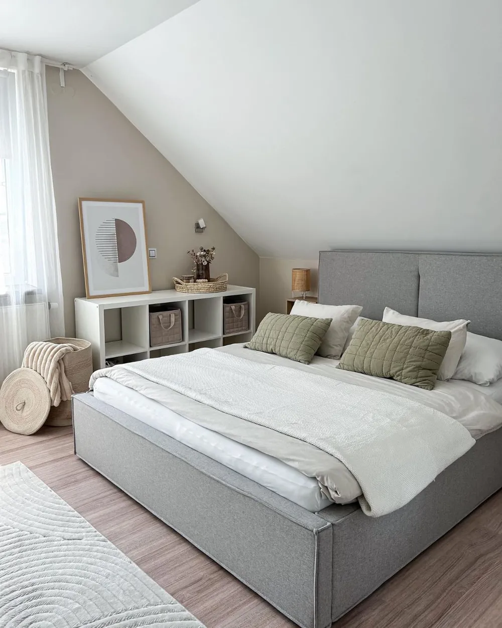 letto tessuto contenitore beige grigio
