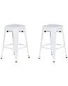 Set of 2 Bar Stools CABRILLO Metal White