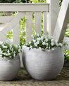 Stone Plant Pot 50x50x39 cm White ZAKROS _856400