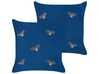 Lot de 2 coussins en velours brodé bleu 45 x 45 cm TALINUM_857900