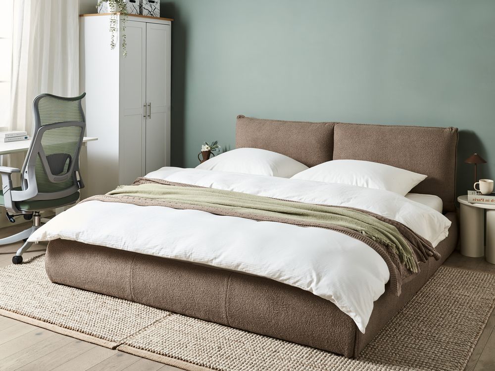 Waterbed Boucle VINAY 180 x 200 cm (EU Super King) Brown