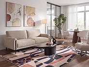 Sofa 3-Sitzer SKARO Chenillegewebe Beige_1156622