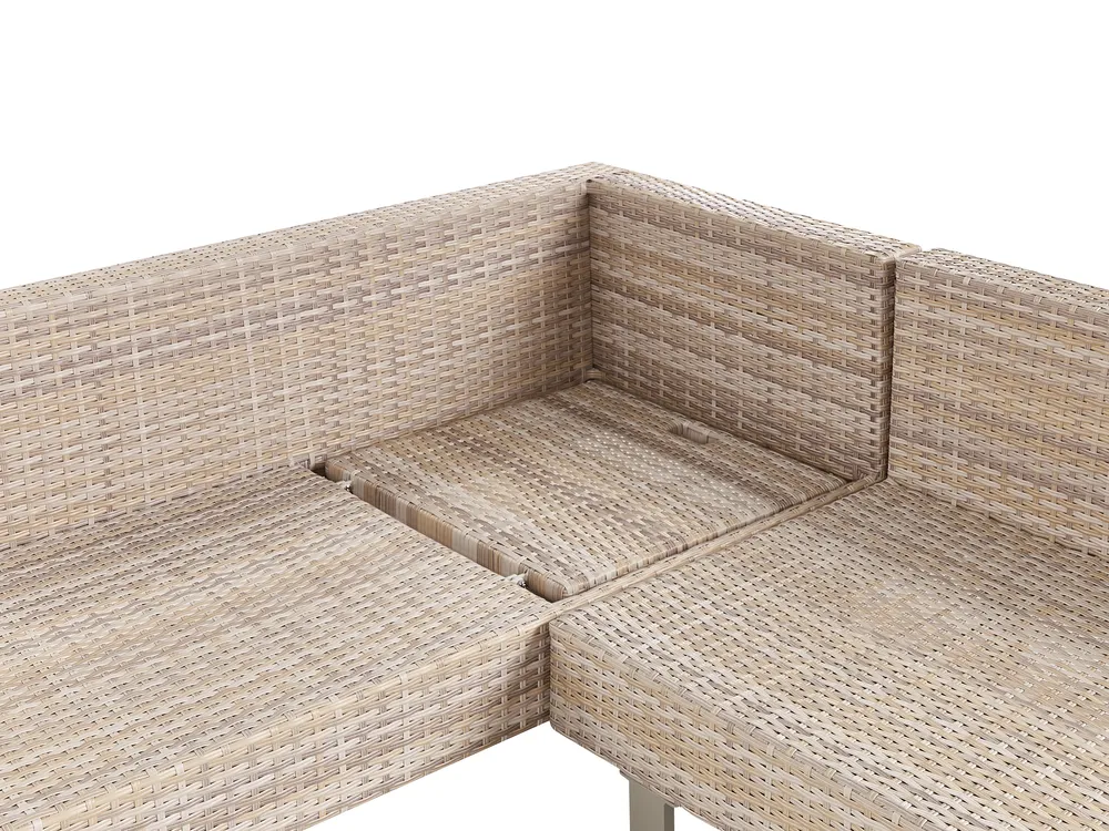 Set di divani angolari da giardino 5 posti LANCIANO Rattan sintetico (PE) Bianco sporco Lato destro_930947