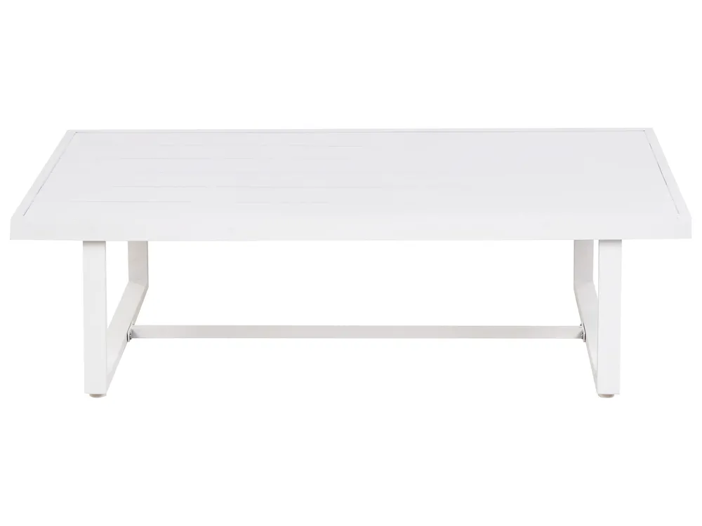 Garden Lounge Set with Table 5 Seater SERLA Metal White_930776