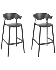 Set of 2 Garden Bar Chairs GUBBIO Black_1000564