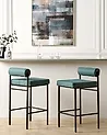 Set of 2 Bar Chairs AMAYA Teal