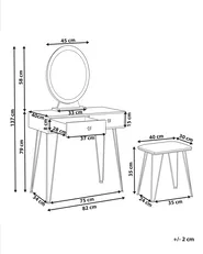 Toeletta con specchio e sgabello CAEN LED Bianco_844970